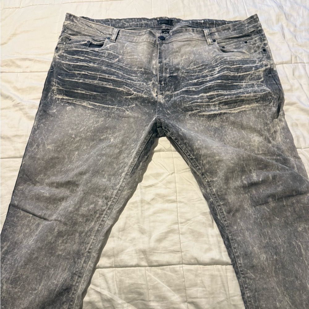 Men's Slim Straight Jeans - Distressed Gray